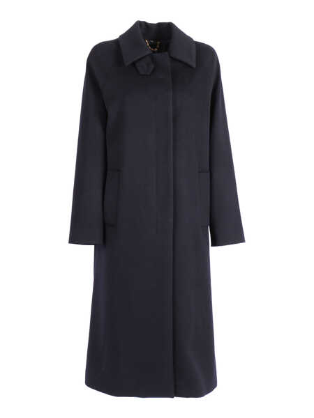 Paltoane SEALUP NYX SINGLE-BREASTED WOOL COAT, GREEN STORM SYSTEM BY LORO PIANA, BRANDED HORN BUTTONS Blue Femei (BM 19404234) 1