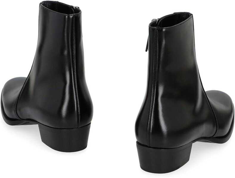 Bocanci Saint Laurent Saint Laurent Smooth Leather Roman Boots Black Barbati (BM 19404717) 4