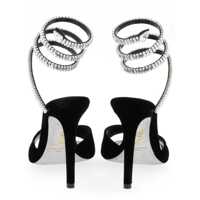 Pantofi cu toc Rene Caovilla Dama - Pantofi cu toc Rene Caovilla Ren Caovilla Cleo Spark Sandal Black Femei (BM 19404771) - B-mall.ro