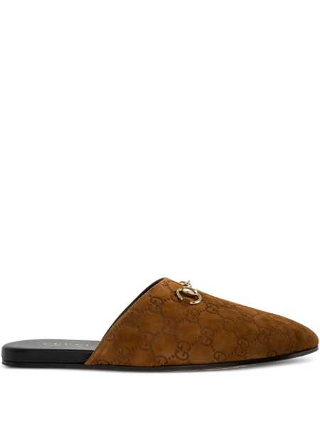 Mocasini Gucci Gucci Sabot Suede Horsebit BROWN Barbati (BM 19405029) 1