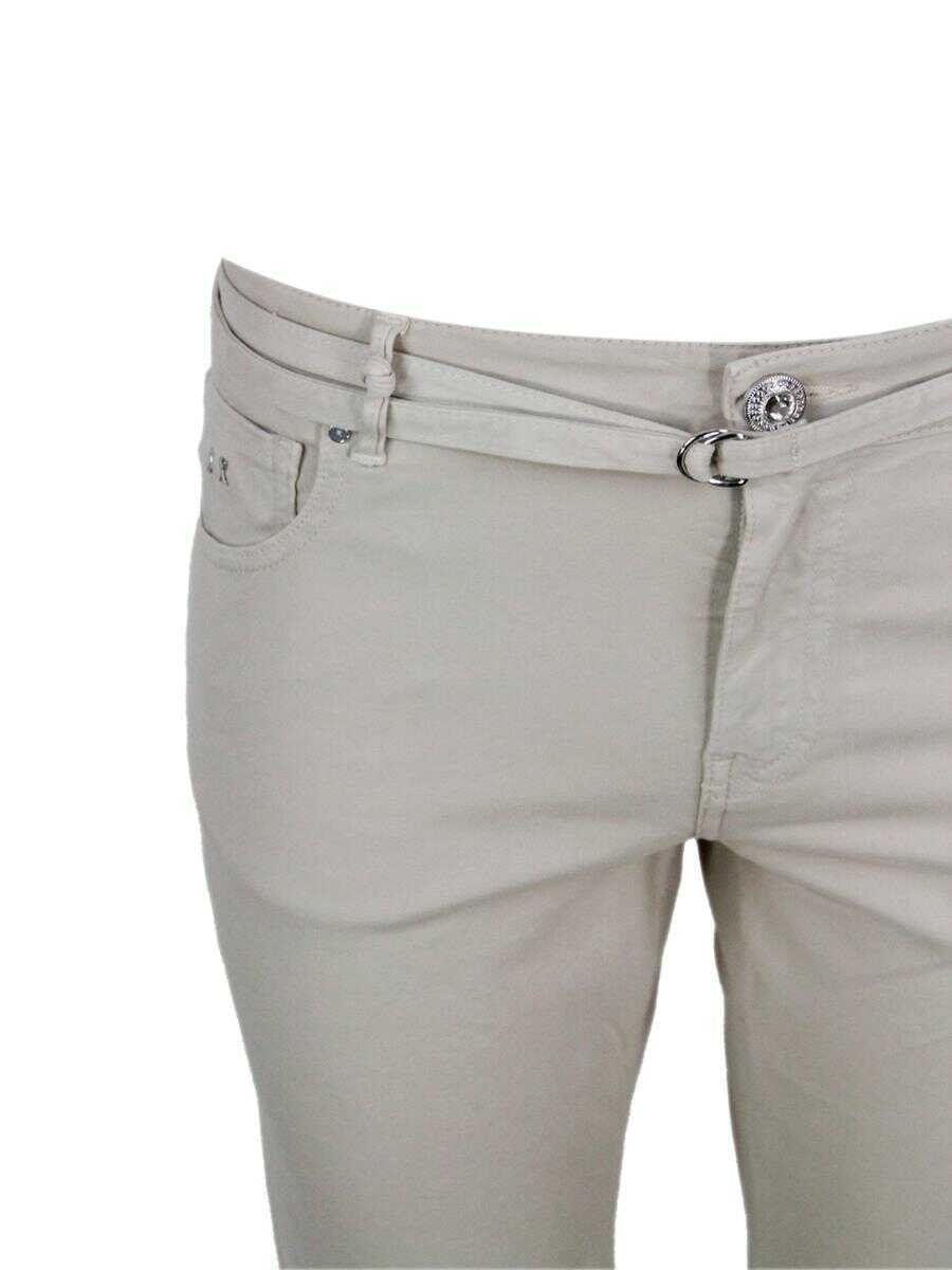 Pantaloni casual TRAMAROSSA Tramarossa Trousers Beige Femei (BM 19405077) 4