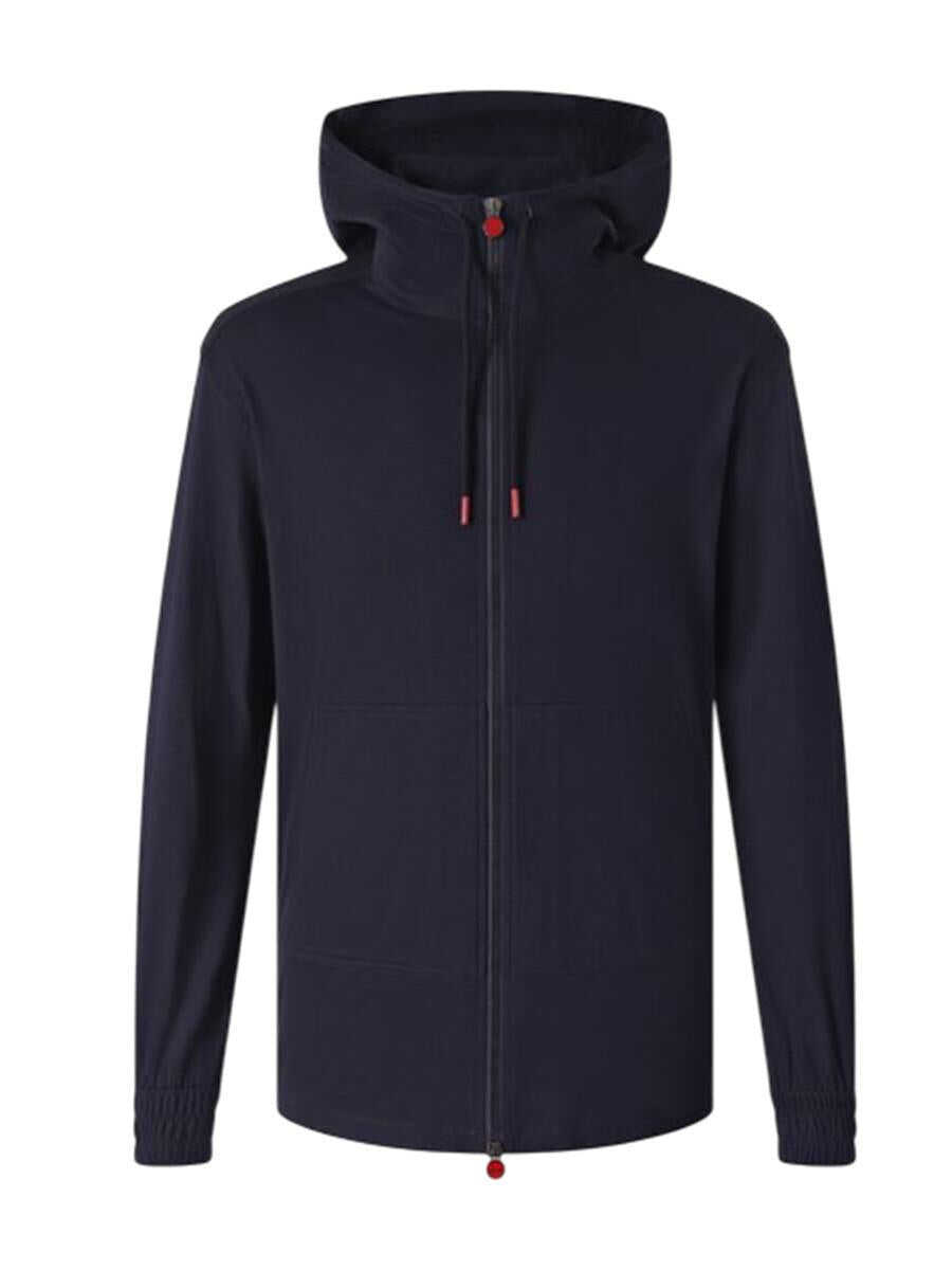 Pulovere KITON Kiton Umbi - Hooded Sweatshirt With Zip BLUE Barbati (BM 19405311) 1