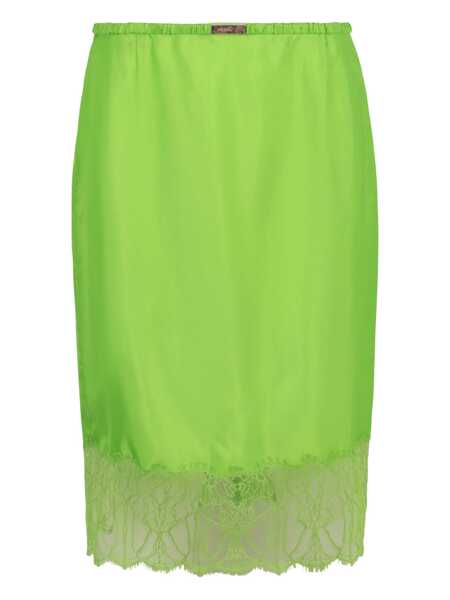 Fuste Gucci Gucci Gonna In Viscose Twill With Floral Lace GREEN Femei (BM 19405434) 1