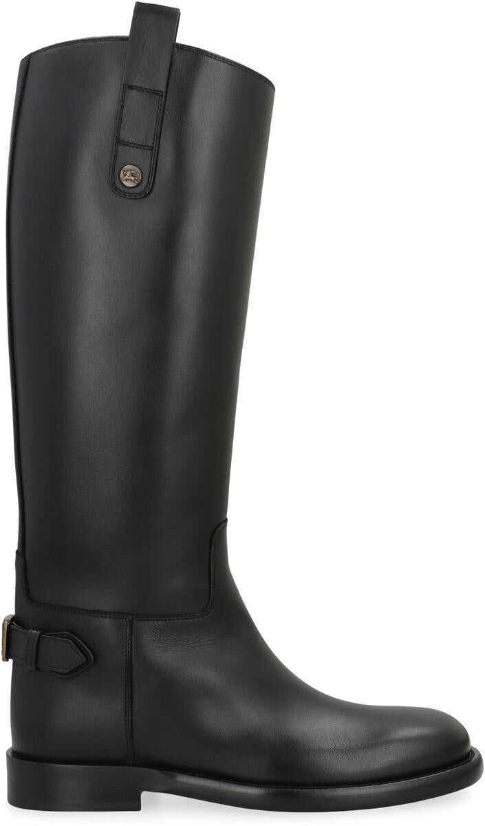 Bocanci Burberry Burberry Cavalier Boots In Leather Black Femei (BM 19405521) 2