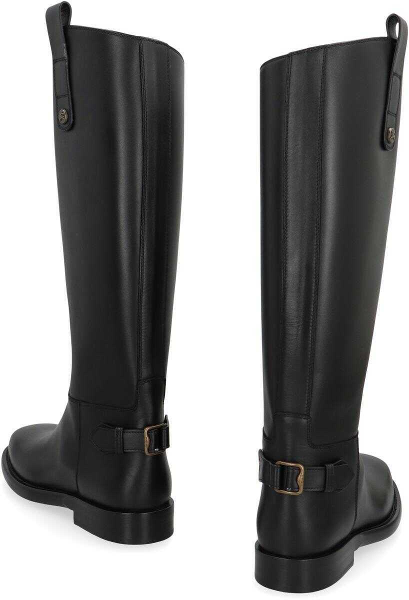 Bocanci Burberry Burberry Cavalier Boots In Leather Black Femei (BM 19405521) 4