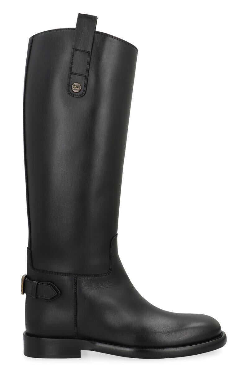 Bocanci Burberry Burberry Cavalier Boots In Leather Black Femei (BM 19405521) 1