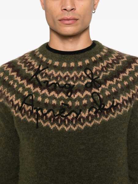 Pulovere Mc2 Saint Barth MC2 Saint Barth Heron Nordic Alpaca Green Sweater MULTICOLOUR Barbati (BM 19405899) 5