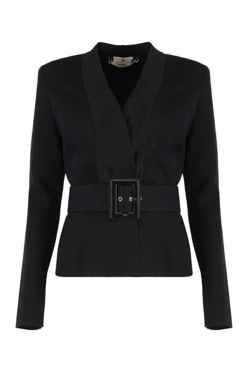 Pulovere Elisabetta Franchi Elisabetta Franchi Sweater With Belt Black Femei (BM 19405920) 1
