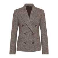 Geci Brunello Cucinelli Melange Wool Jacket With Shiny Details Femei