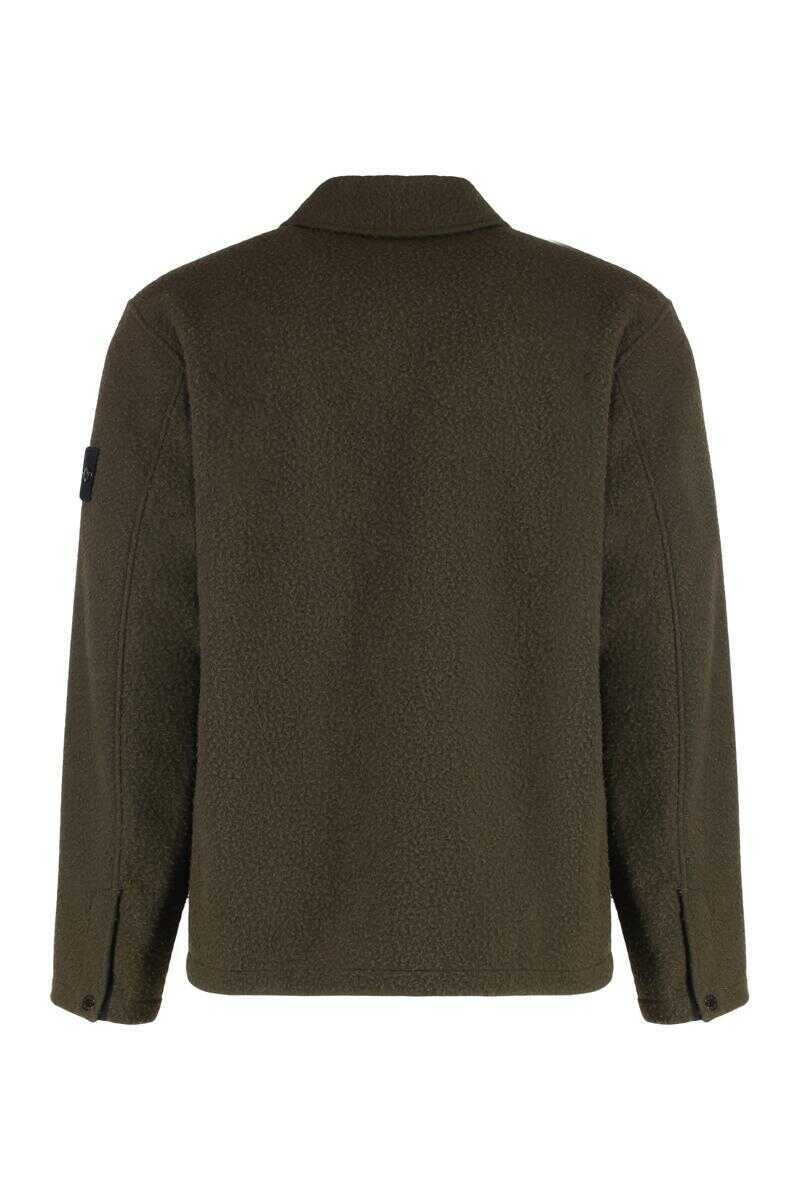 Camasi Stone Island Stone Island Overshirt In Wool And Nylon GREEN Barbati (BM 19406955) 2