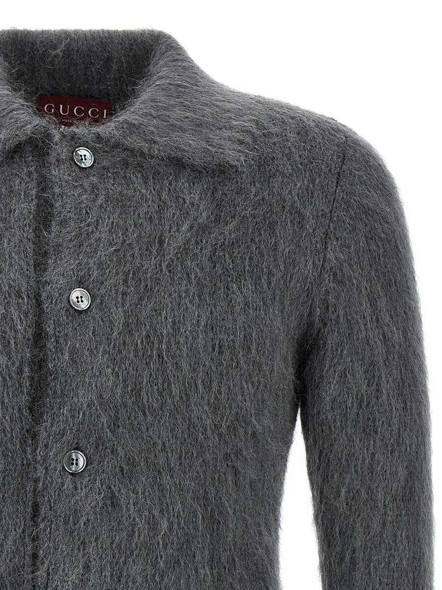 Cardigane Gucci Gucci Mohair Wool Cardigan GRAY Barbati (BM 19406985) 3