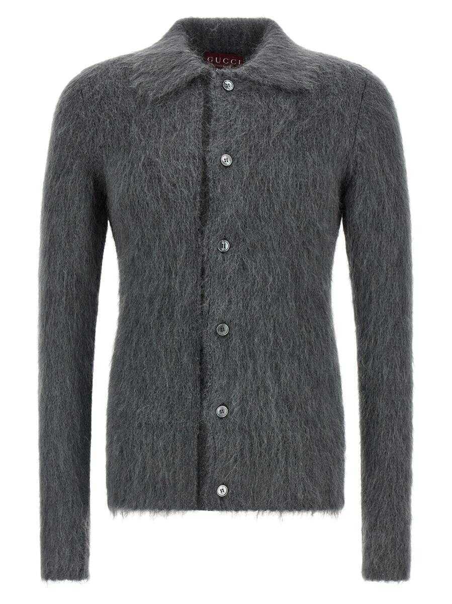 Cardigane Gucci Gucci Mohair Wool Cardigan GRAY Barbati (BM 19406985) 1