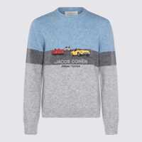 Pulovere Jacob Cohen Grey And Blue Wool Knitwear Barbati