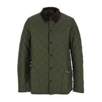 Geci 'Heritage Liddesdale' Green Jacket With Classic Corduroy Collar And Logo Lettering On The Front In Tech Fabric Man Barbati