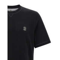 Tricouri Brunello Cucinelli pentru Barbati - Tricouri Brunello Cucinelli Brunello Cucinelli Logo Embroidery T-Shirt Black Barbati (BM 19407876) - B-mall.ro