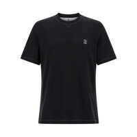 Tricouri Brunello Cucinelli Logo Embroidery T-Shirt Barbati