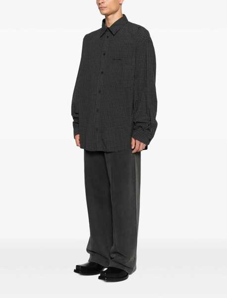 Camasi casual Balenciaga Oversized checked Shirt BLACK Barbati (BM 19408946) 3