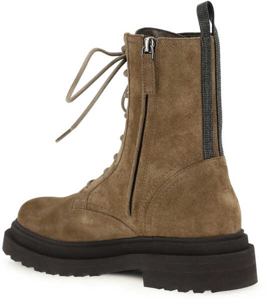 Bocanci casual Brunello Cucinelli Suede lace-up Ankle Boots SESAMO Femei (BM 19409012) 3