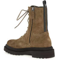 Bocanci Brunello Cucinelli Dama - Bocanci casual Brunello Cucinelli Suede lace-up Ankle Boots SESAMO Femei (BM 19409012) - B-mall.ro