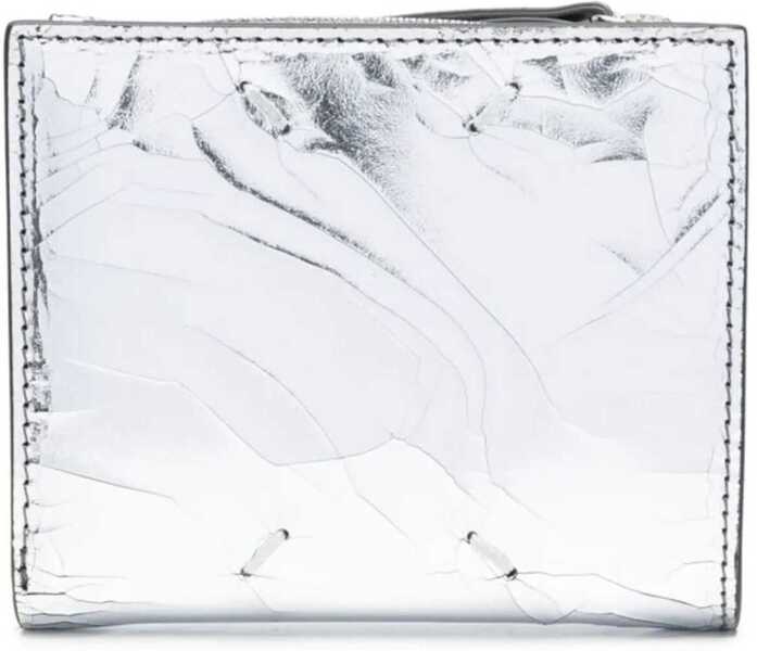 Portofele Maison Margiela Metallic leathe Bi-Fold Wallet SILVER/BLACK Barbati (BM 19409057) 2