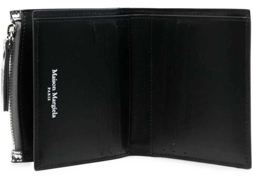 Portofele Maison Margiela Metallic leathe Bi-Fold Wallet SILVER/BLACK Barbati (BM 19409057) 3