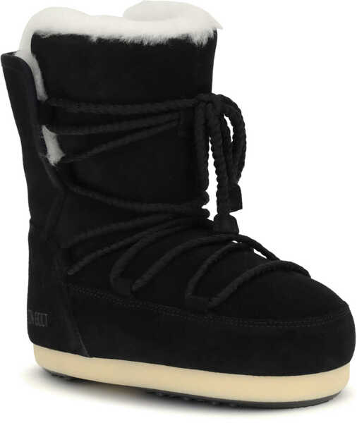 Bocanci casual Moon Boot Suede and shearling Ankle Boots BLACK Femei (BM 19409078) 2