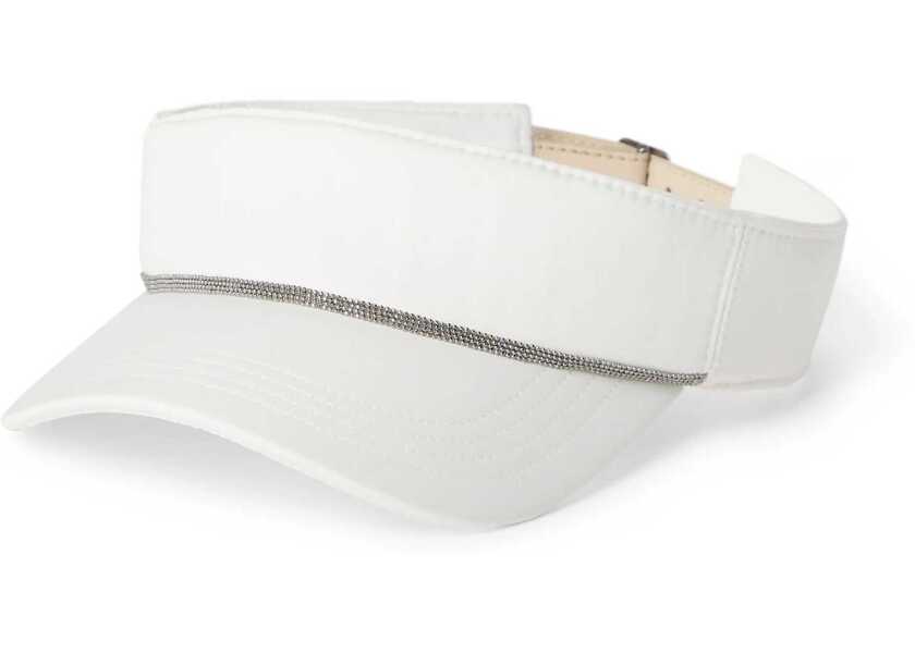 Sepci Brunello Cucinelli Nylon Visor with Shiny Band BIANCO Femei (BM 19409102) 1