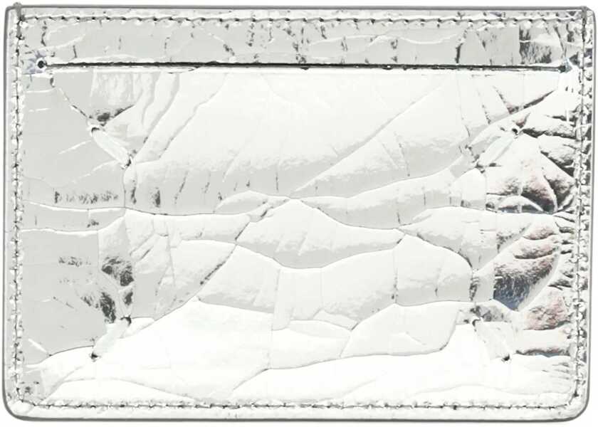 Portofele Maison Margiela Metallic leather Card Holder SILVER/BLACK Femei (BM 19409105) 2