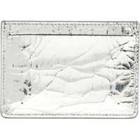 Portofele Dama - Portofele Maison Margiela Metallic leather Card Holder SILVER/BLACK Femei (BM 19409105) - B-mall.ro