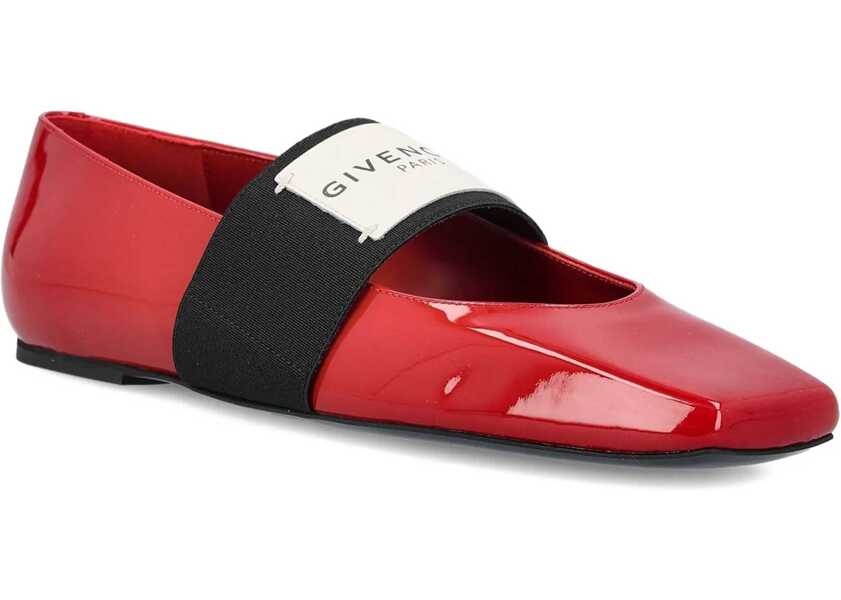 Balerini Givenchy Patent-leather Squared Ballerinas DEEP RED Femei (BM 19409111) 2