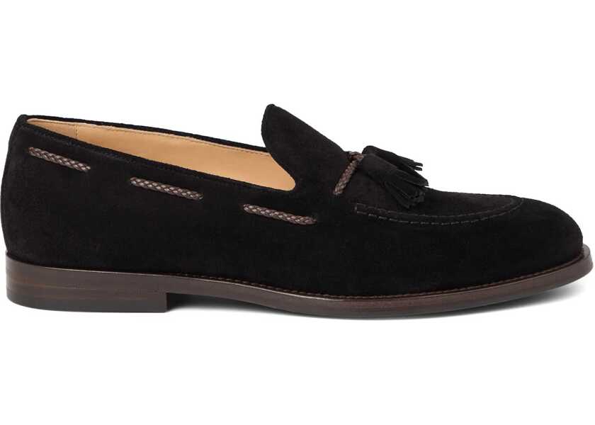 Mocasini Brunello Cucinelli Suede Loafers NERO Barbati (BM 19409144) 1