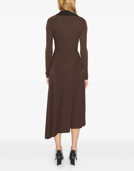 Rochii casual Tory Burch Asymmetrical Midi Dress BROWN Femei (BM 19409357) 3