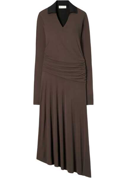 Rochii casual Tory Burch Asymmetrical Midi Dress BROWN Femei (BM 19409357) 1