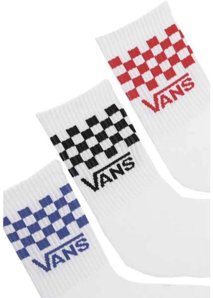 Sosete Vans Checkboard Logo Socks WHITE Baieti (BM 19409447) 2