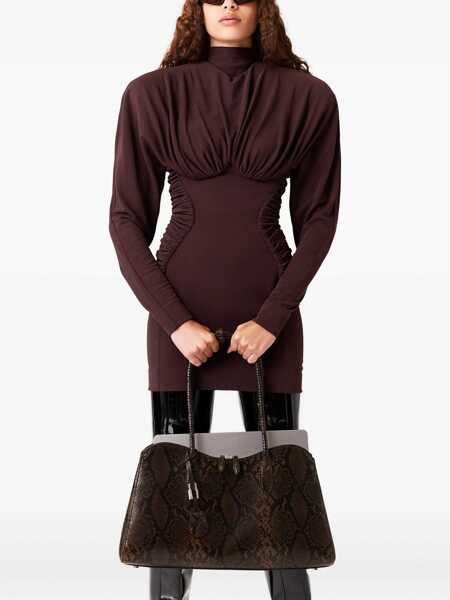 Rochii casual Stella McCartney Pleated Mini Dress BROWN Femei (BM 19409477) 4