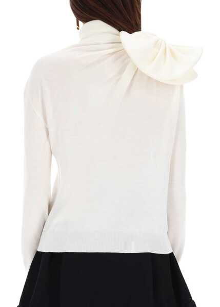 Pulovere casual Moschino Mesh With Flower Detail WHITE Femei (BM 19409486) 3