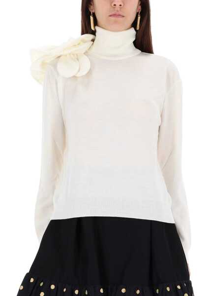 Pulovere casual Moschino Mesh With Flower Detail WHITE Femei (BM 19409486) 1