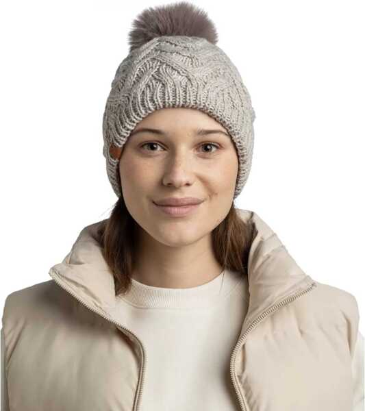 Caciuli Buff Knitted Fleece Caryn Beanie Grey Femei (BM 19409663) 3