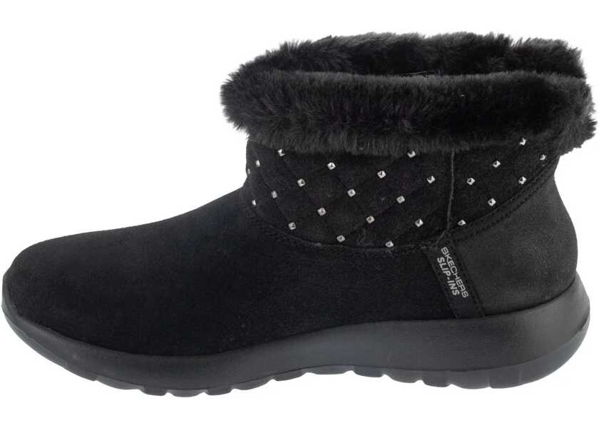 Bocanci de iarna SKECHERS Slip-Ins: On-The-Go Joy - Cozy Shimmer Black Femei (BM 19409702) 2