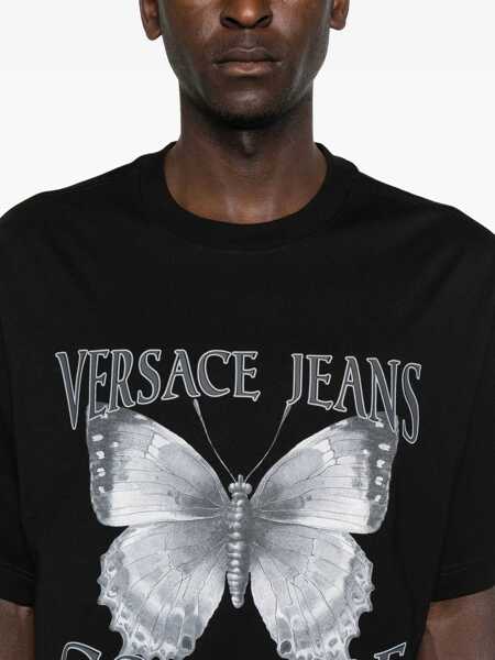 Tricouri Versace Jeans Couture Butterfly Logo T-Shirt BLACK Barbati (BM 19411193) 4