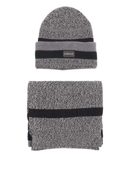 Caciuli Barbour BOSTON BEANIE & SCARF GIFT SET Gray Barbati (BM 19411383) 1