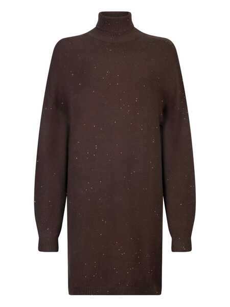 Rochii Liu Jo Liu Jo Brown Dress  Featuring An Embellished Roll Neck BROWN Femei (BM 19411731) 1