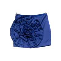 Fuste Rotate Birger Christensen Blue Mini Skirt With Floral Appliqué Femei