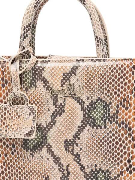 Genti de mana Mc2 Saint Barth MC2 Saint Barth Borsa Shop Bag Mini Effetto Pitone BROWN Femei (BM 19412565) 4
