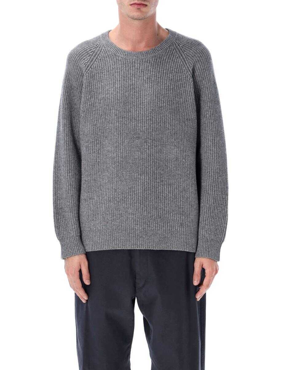 Pulovere Corridor Corridor Wool And Cashmere Blend Ribbed Crewneck Sweater GREY Barbati (BM 19413081) 1