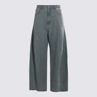 Blugi Kimhekim Sky Blue Denim Pearl Balloon Jeans Femei