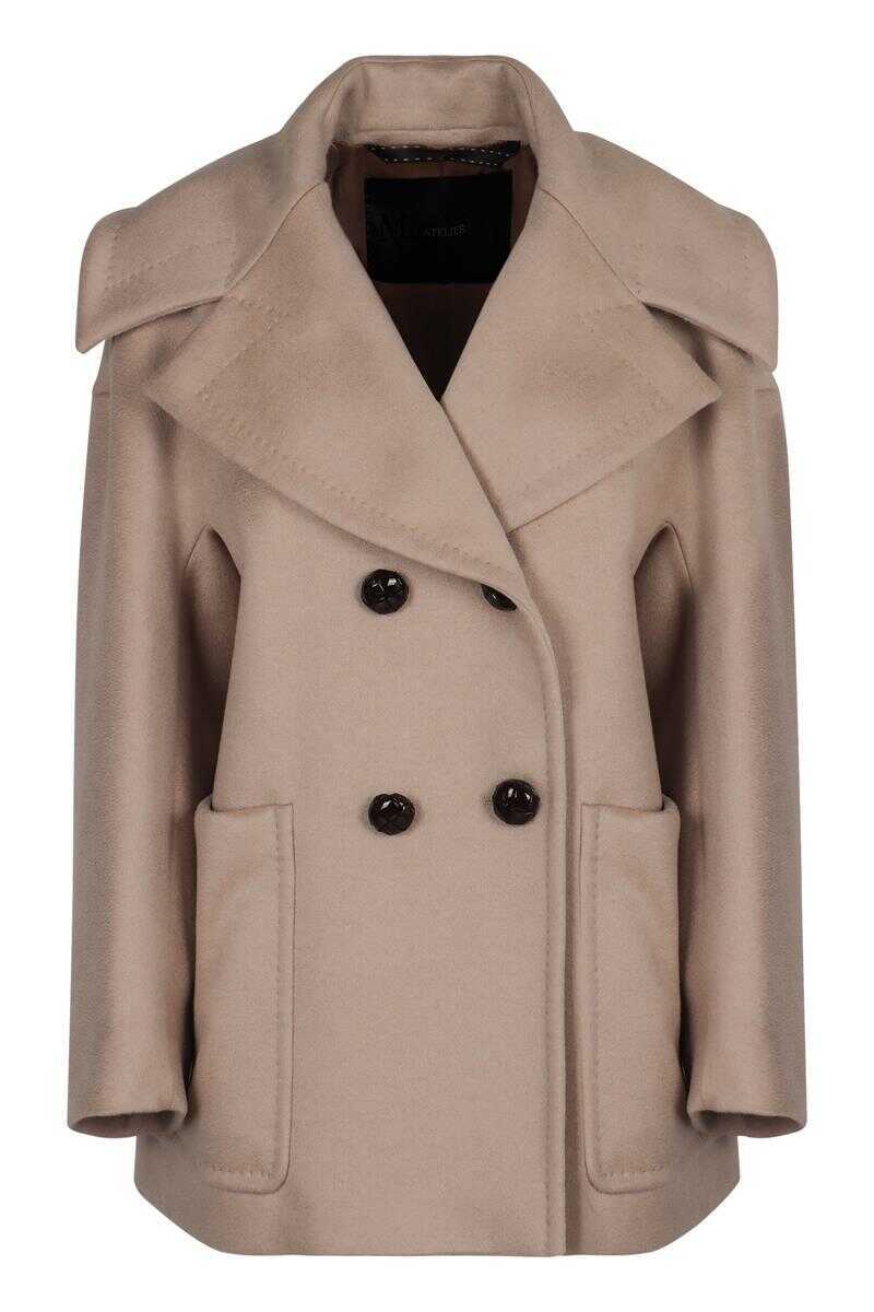 Paltoane Max Mara Max Mara Double-Breasted Coat In Cashmere Beige Femei (BM 19415697) 1