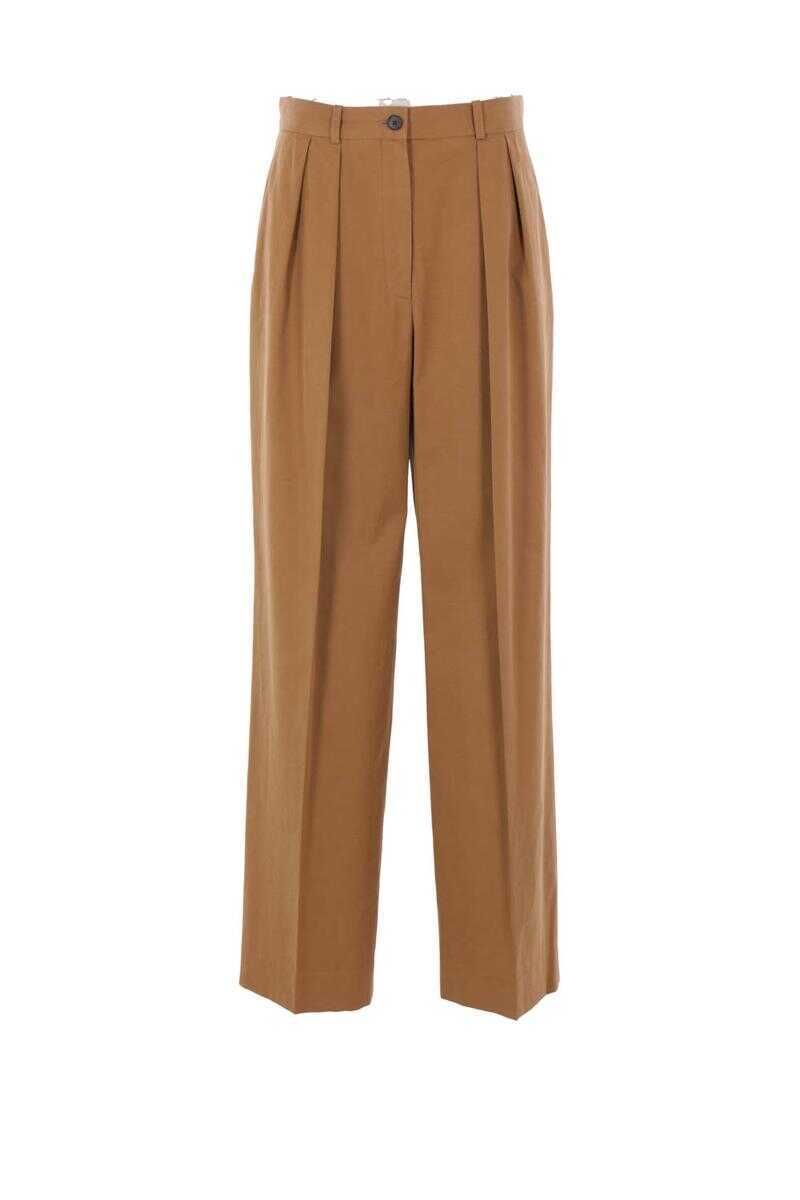 Pantaloni casual THE ROW The Row Trousers DARK SAND Femei (BM 19415850) 1