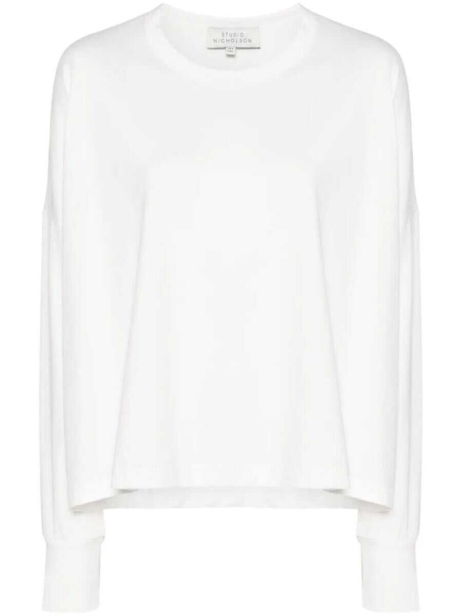 Tricouri STUDIO NICHOLSON Studio Nicholson Jersey Long Sleeve T-Shirt Clothing WHITE Femei (BM 19416096) 1
