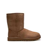 Bocanci 'Classic Short' Beige Boots With Logo Patch On The Rear And Shearling Lining In Suede Woman Femei